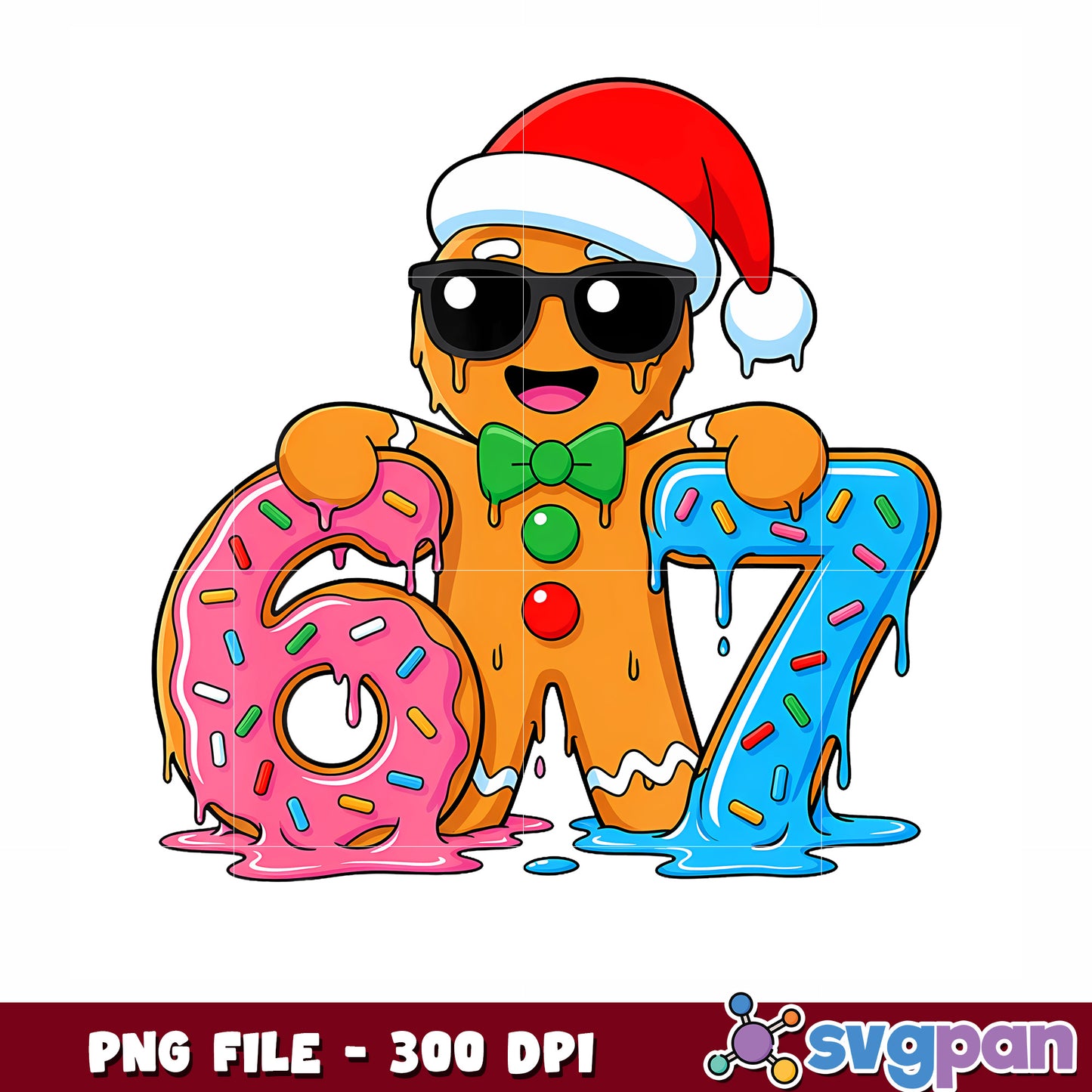 Funny 67 Gingerbread png, spirit christmas​ png, funny quotes png