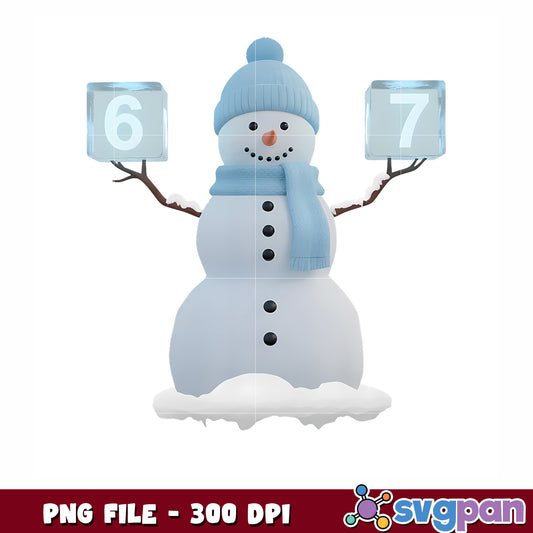Funny 6 7 Snowman Winter png, spirit christmas​ png, funny quotes png
