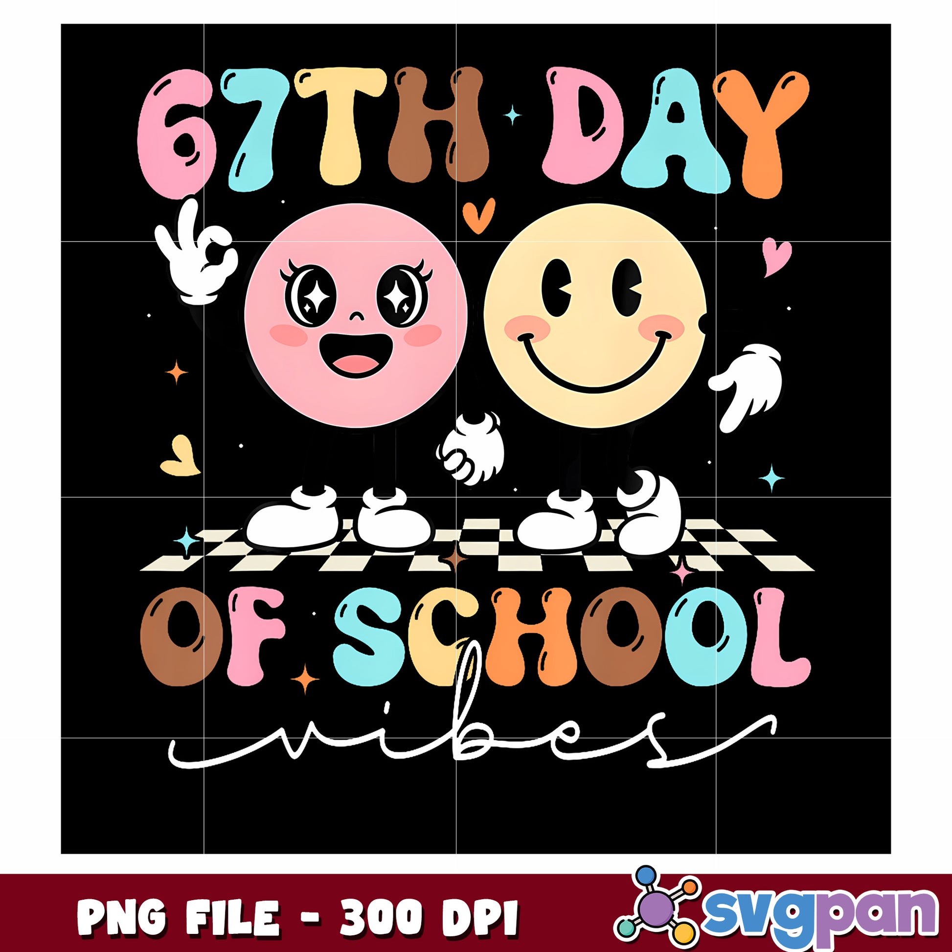 Funny 67Th Day Of School Vibes png, christmas characters​ png, cartoon png