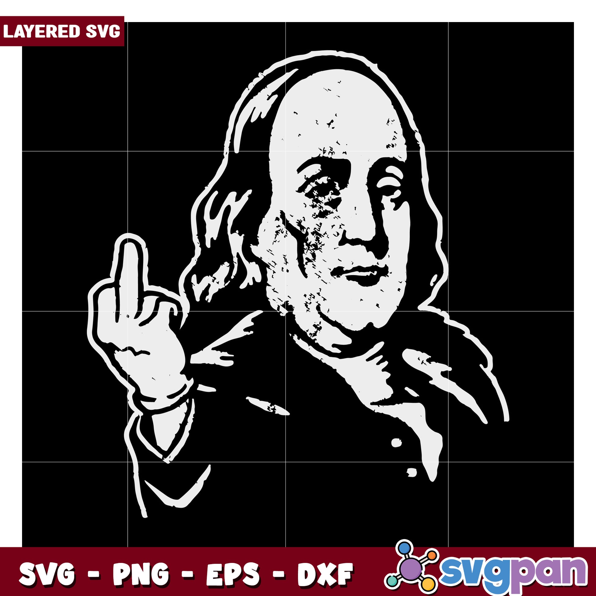 Funny Benjamin Franklin SVG design, perfect for crafting projects