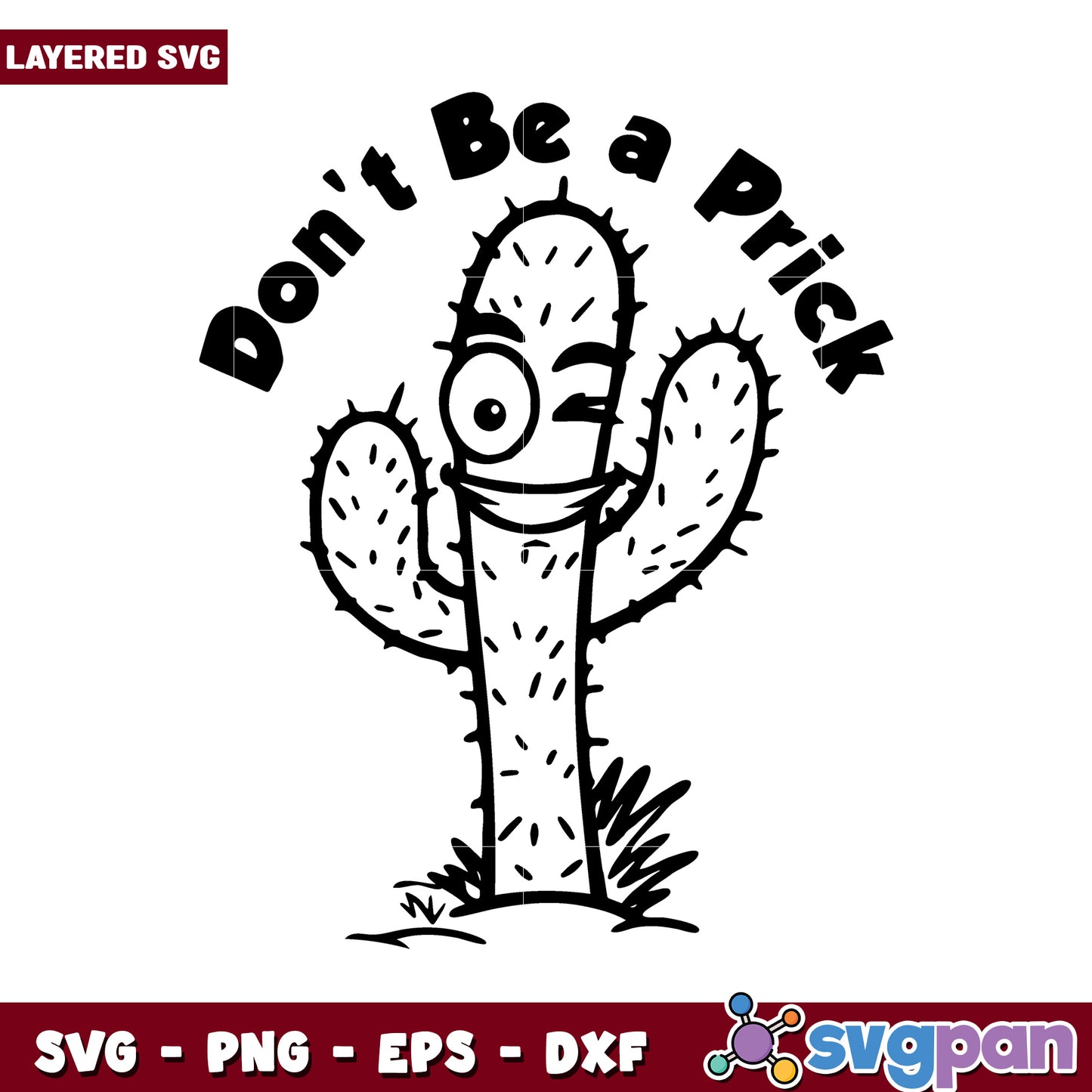 Funny Cactus Design for SVG Use, Perfect for Craft Projects