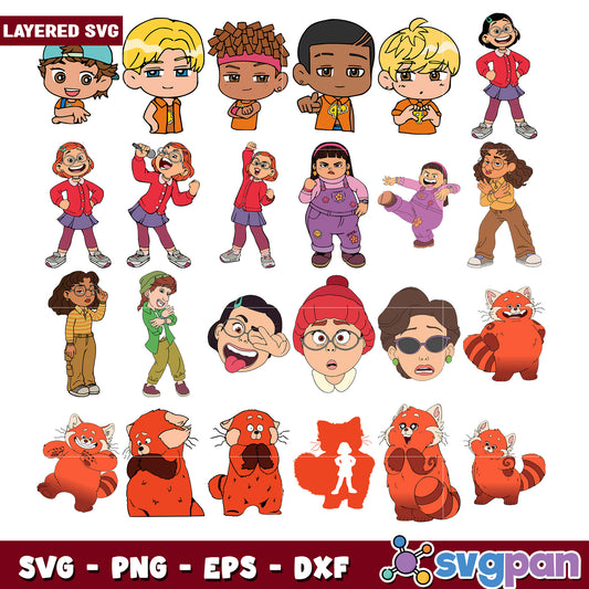 Funny Cartoon Character SVG Bundle for Crafts