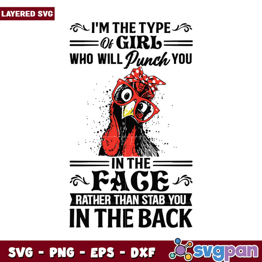 Funny Chicken Girl Quote SVG Design, Perfect for Gifts or Crafts