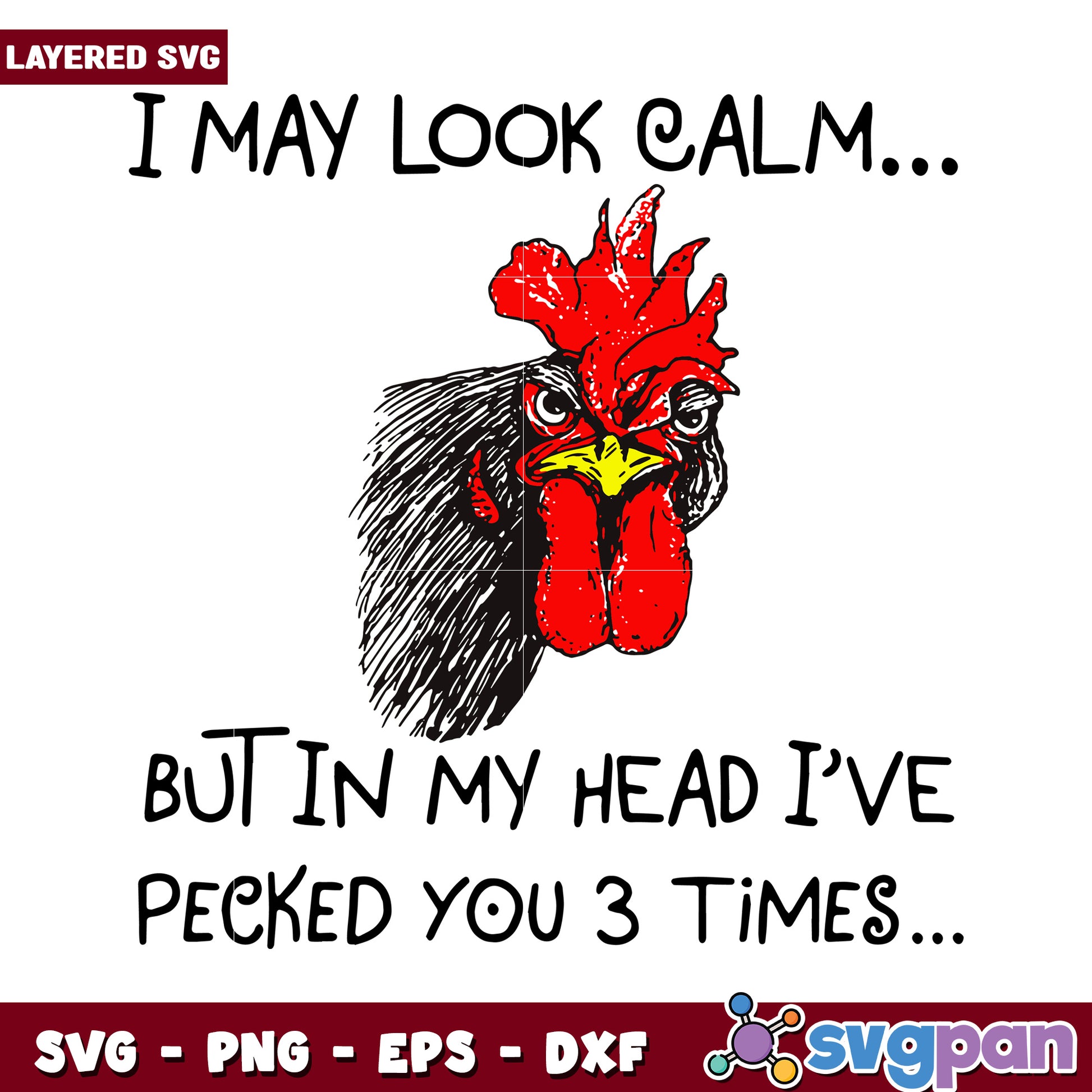 Funny Chicken Quote SVG Design, Perfect for Humorous Projects