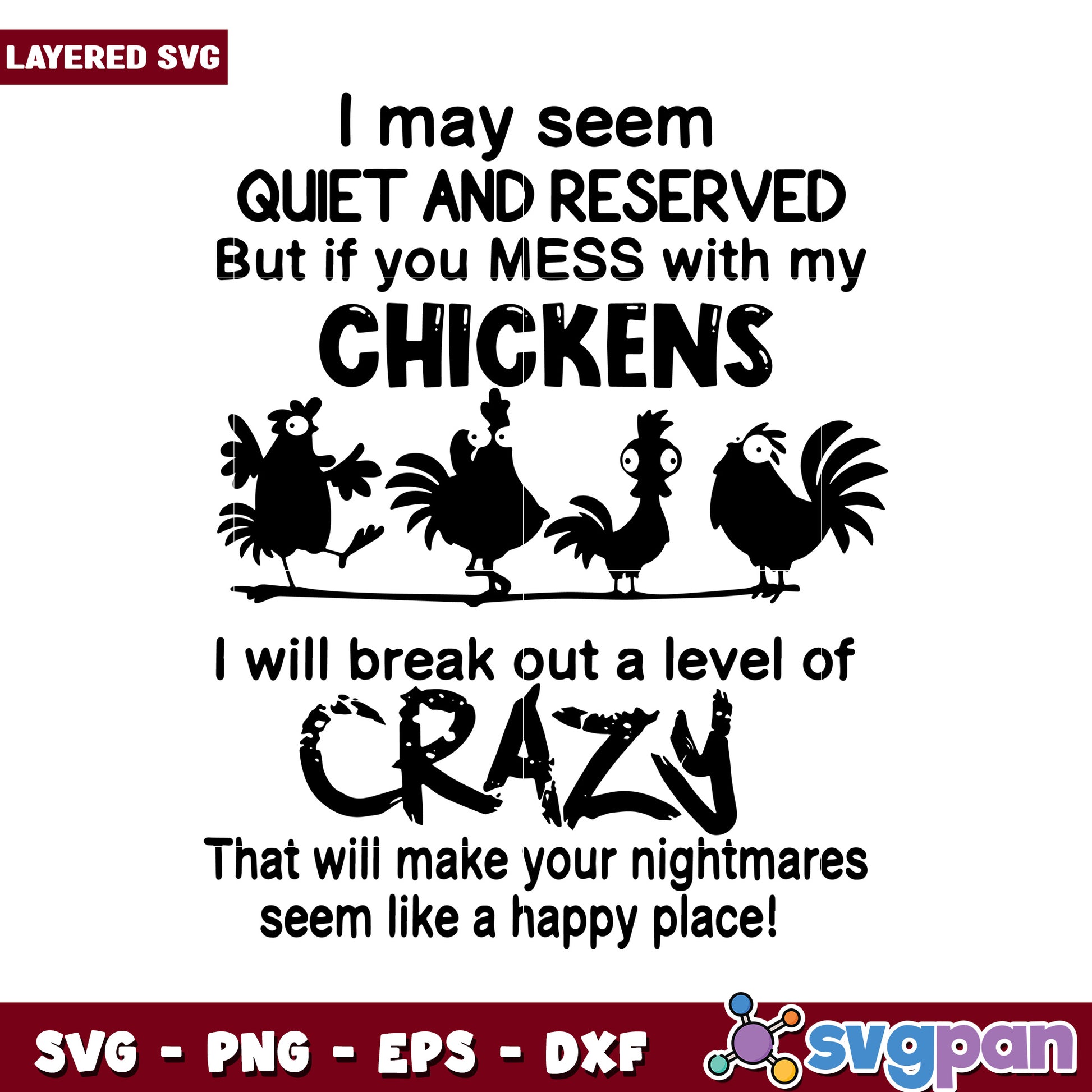 Funny Chicken SVG Design, Quirky Quote for Farm Lovers