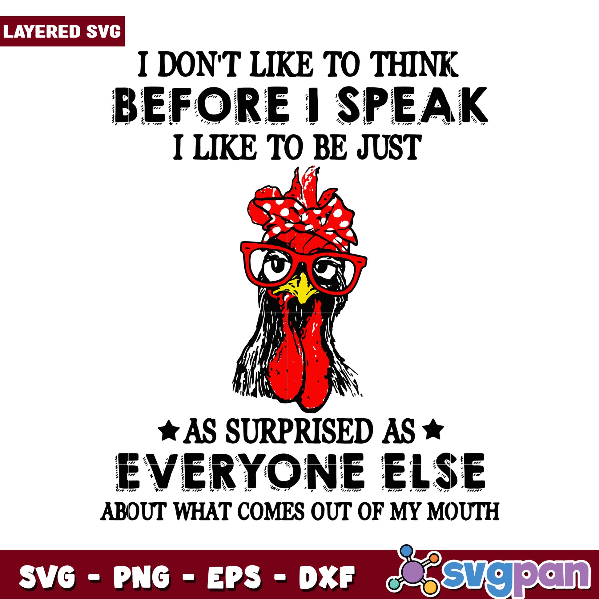 Funny Chicken Saying SVG Design for Crafts, Layered Graphic Download