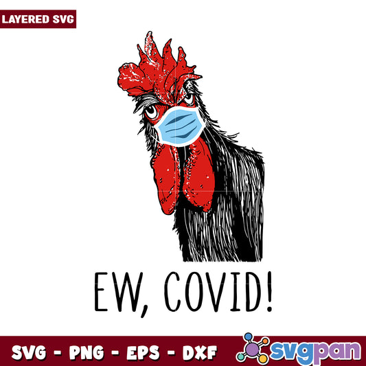 Funny Chicken with Mask SVG, Perfect for Quirky Designs