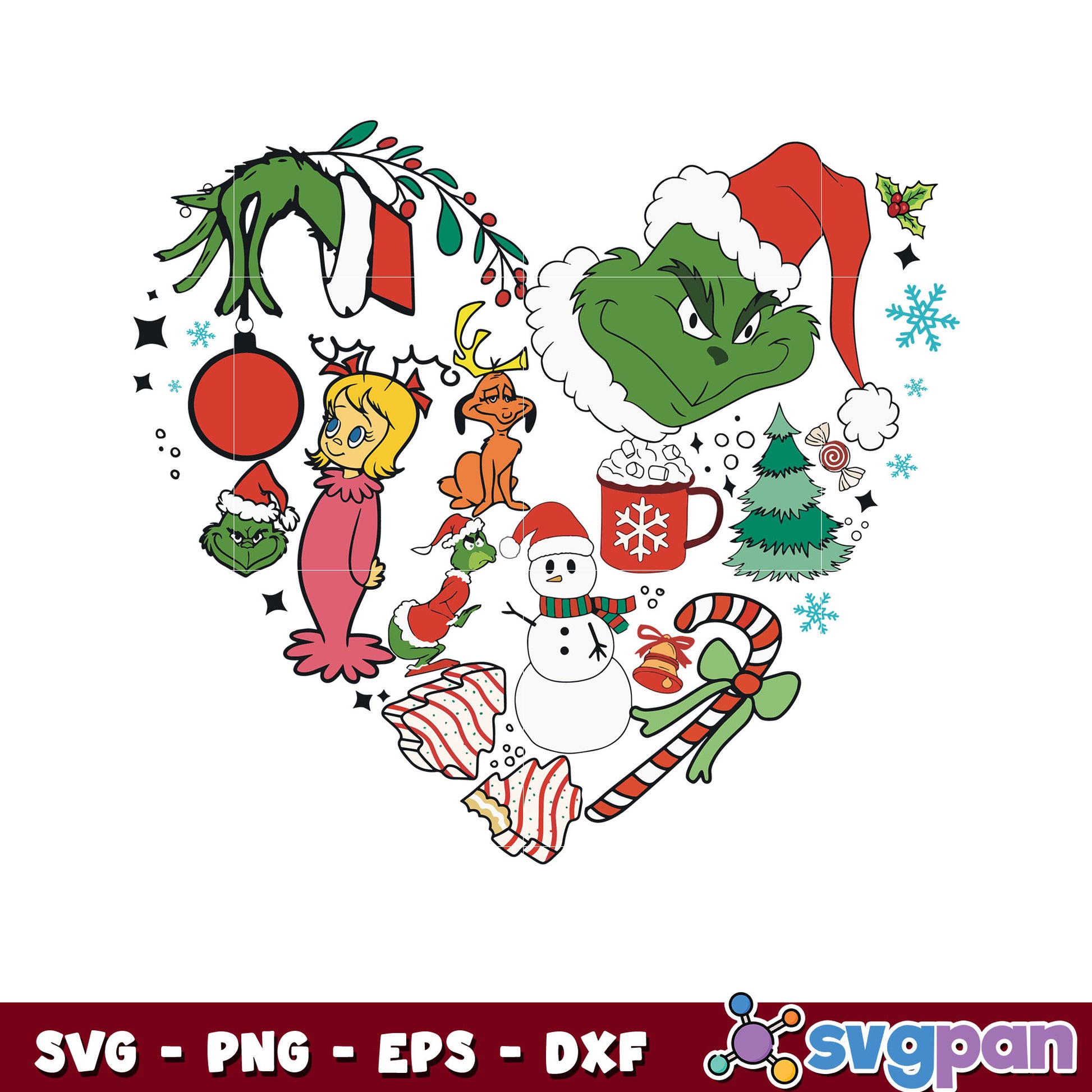 Funny Christmas Grinch Characters svg, grinch and friends svg