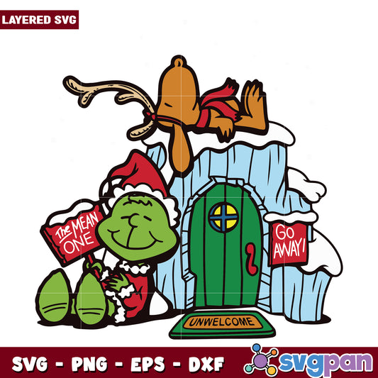 Funny Christmas Snoopy Grinch svg, christmas decor​ svg, grinchy svg