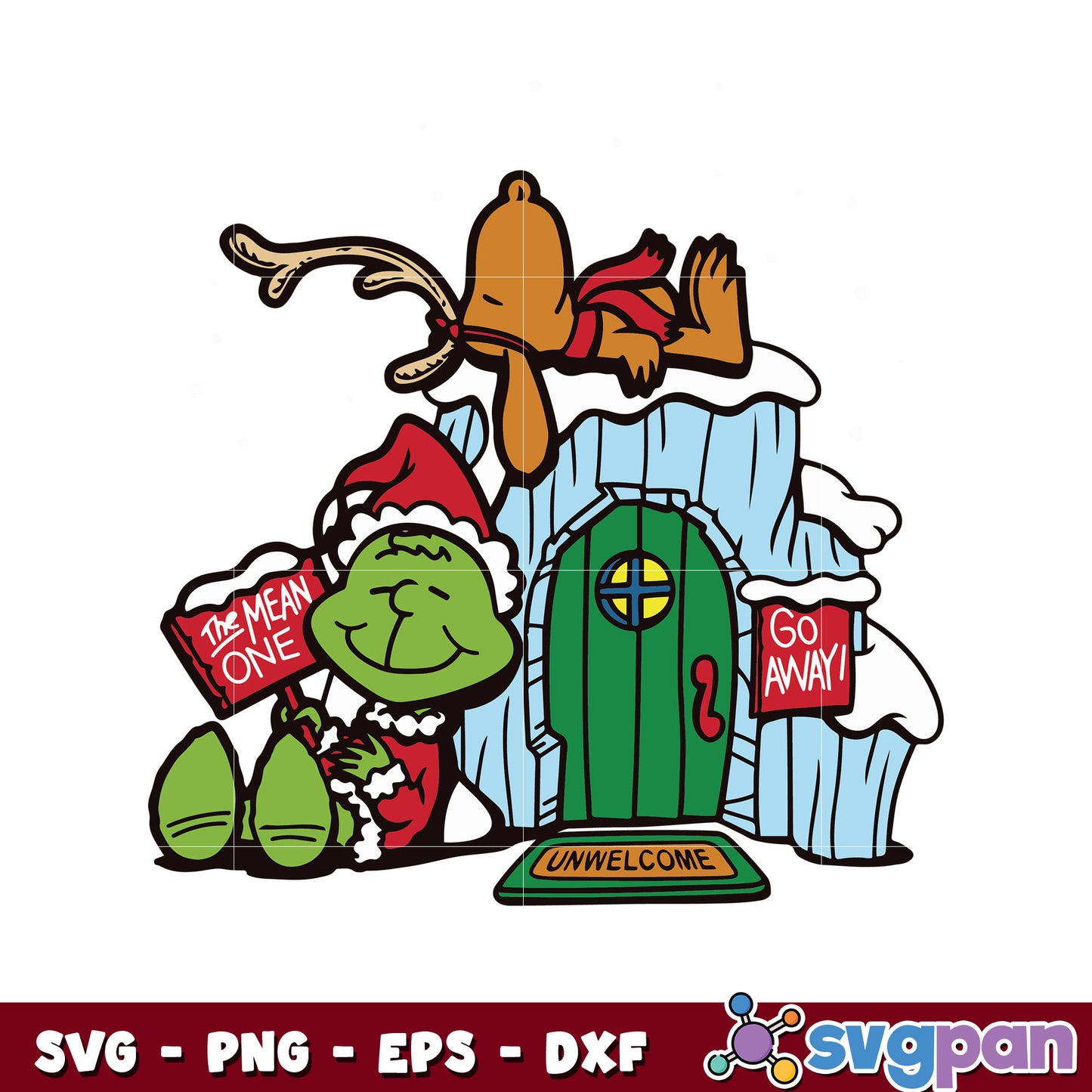 Funny Christmas Snoopy Grinch svg, grinch characters svg