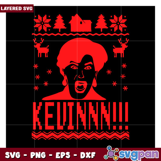 Funny Christmas Sweater Design, Layered SVG for Holiday Crafts