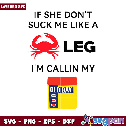 Funny Crab SVG Design for Seafood Lovers, Perfect for Party Decor