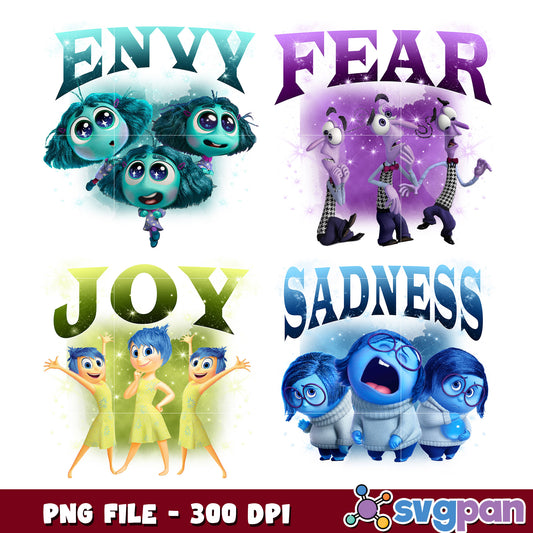 Funny Emotion Characters PNG Bundle for Crafts