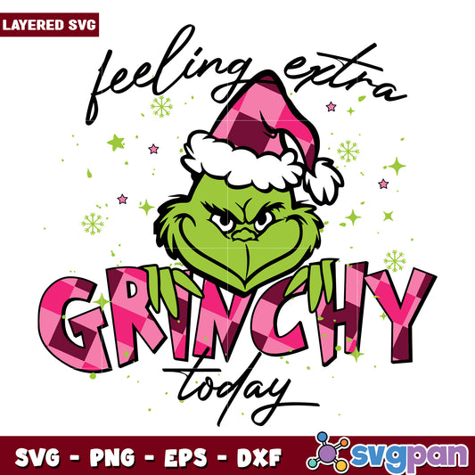 Funny Feeling Extra Grinchy Today svg, christmas decor​ svg, grinchy svg