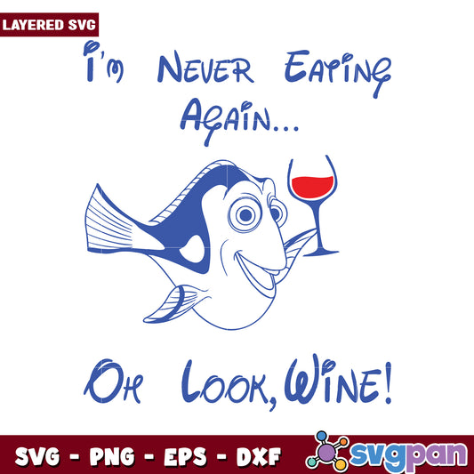 Funny Fish with Wine SVG Design, Perfect for Humorous Crafts
