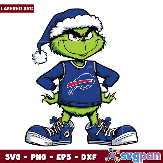 Funny Grinch Buffalo Bills Football svg, christmas decor​ svg, grinchy svg