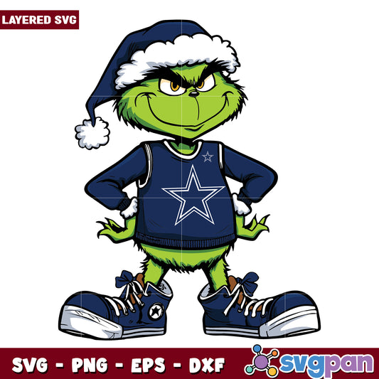 Funny Grinch Dallas Cowboys Football svg, christmas decor​ svg, grinchy svg