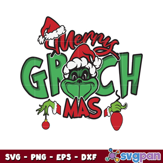 Funny Grinch Merry Grinchmas svg, grinch head svg, grinch hat svg