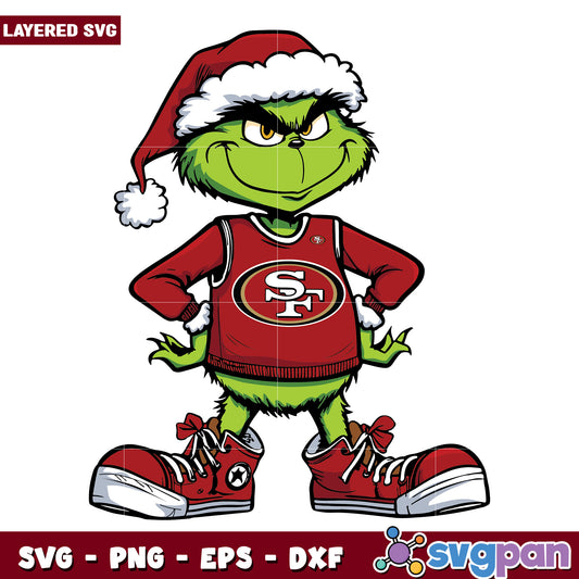 Funny Grinch San Francisco 49ers Football svg, christmas season​ svg, grinch cartoon svg
