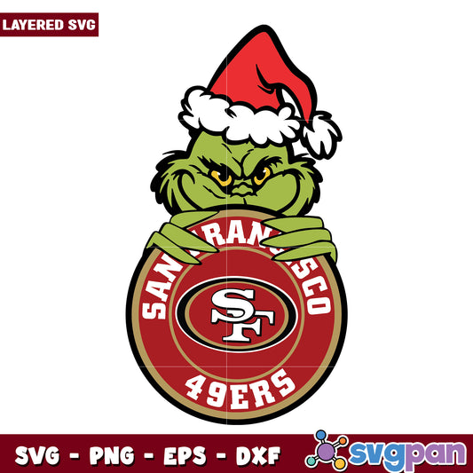 Funny Grinch San Francisco 49ers Logo svg, christmas season​ svg, grinch cartoon svg