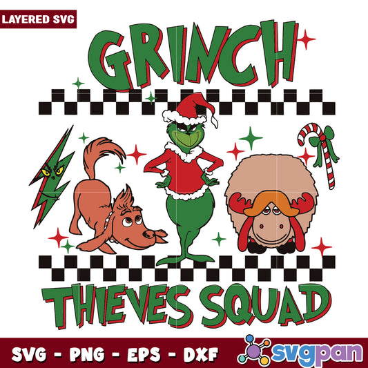 Funny Grinch Thieves Squad svg, christmas season​ svg, grinch cartoon svg