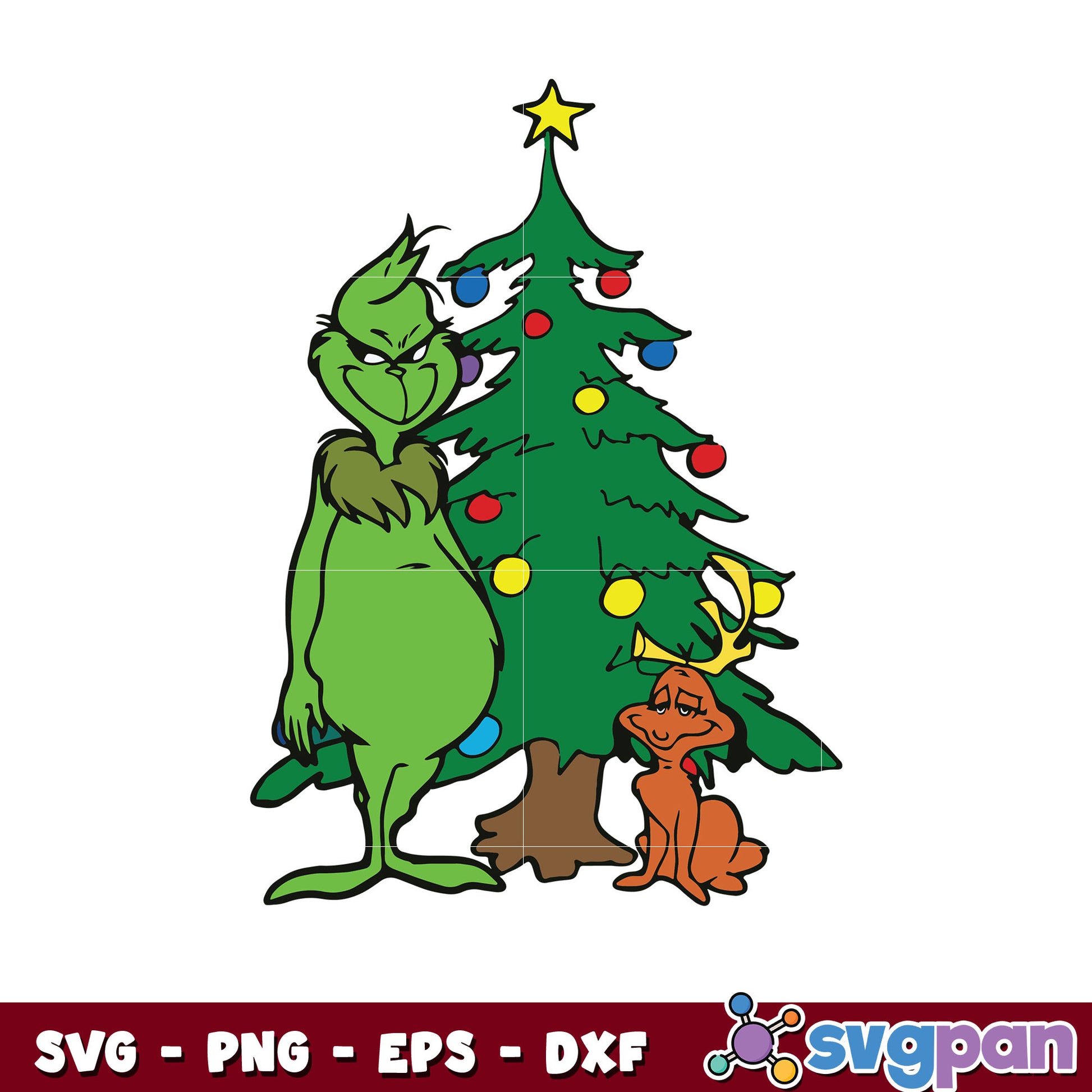 Funny Grinchmas Dog Christmas Tree svg, lights christmas svg