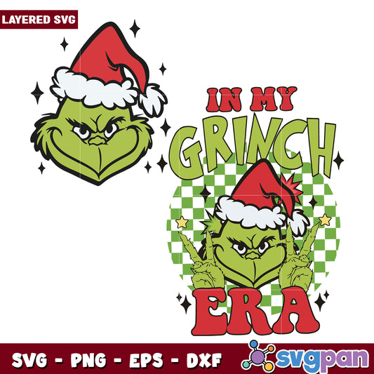 Funny In My Grinch Era Cosplay Santa svg, christmas cookies svg, grinch design svg