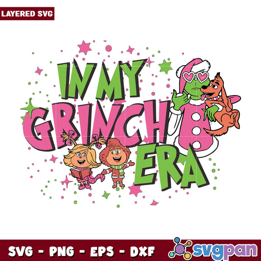 Funny In My Grinch Era Pink Christmas svg, christmas cookies svg, grinch design svg