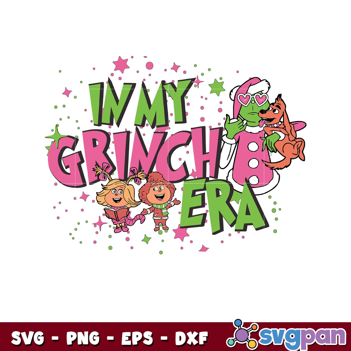 Funny In My Grinch Era Pink Christmas svg