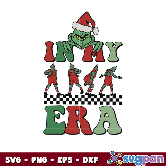 Funny In My Grinch Era Santa Vibe svg
