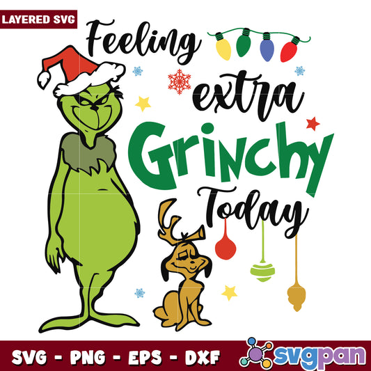 Funny Max Feeling Extra Grinchy Today svg, christmas cookies svg, grinch design svg