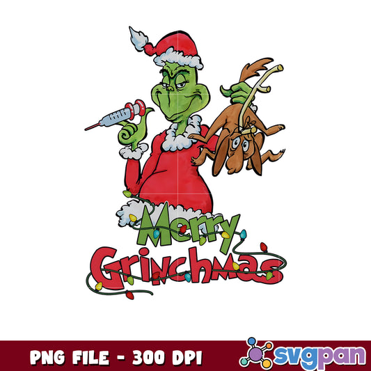 Funny Merry Grinchmas Nurse png, mr grinch png, christmas season png