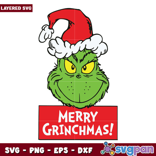 Funny Merry Grinchmas Santa Hat svg, christmas cookies svg, grinch design svg