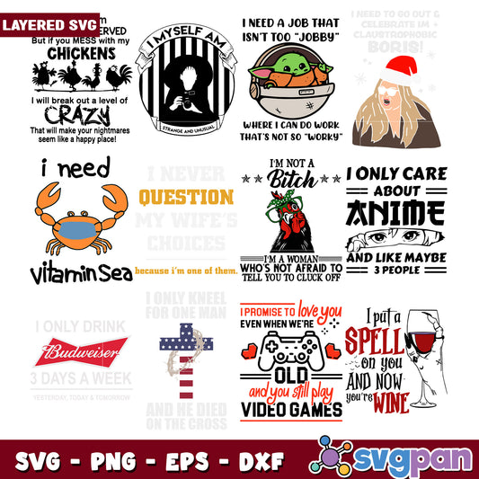 Funny Quote SVG Bundle for Creative Projects