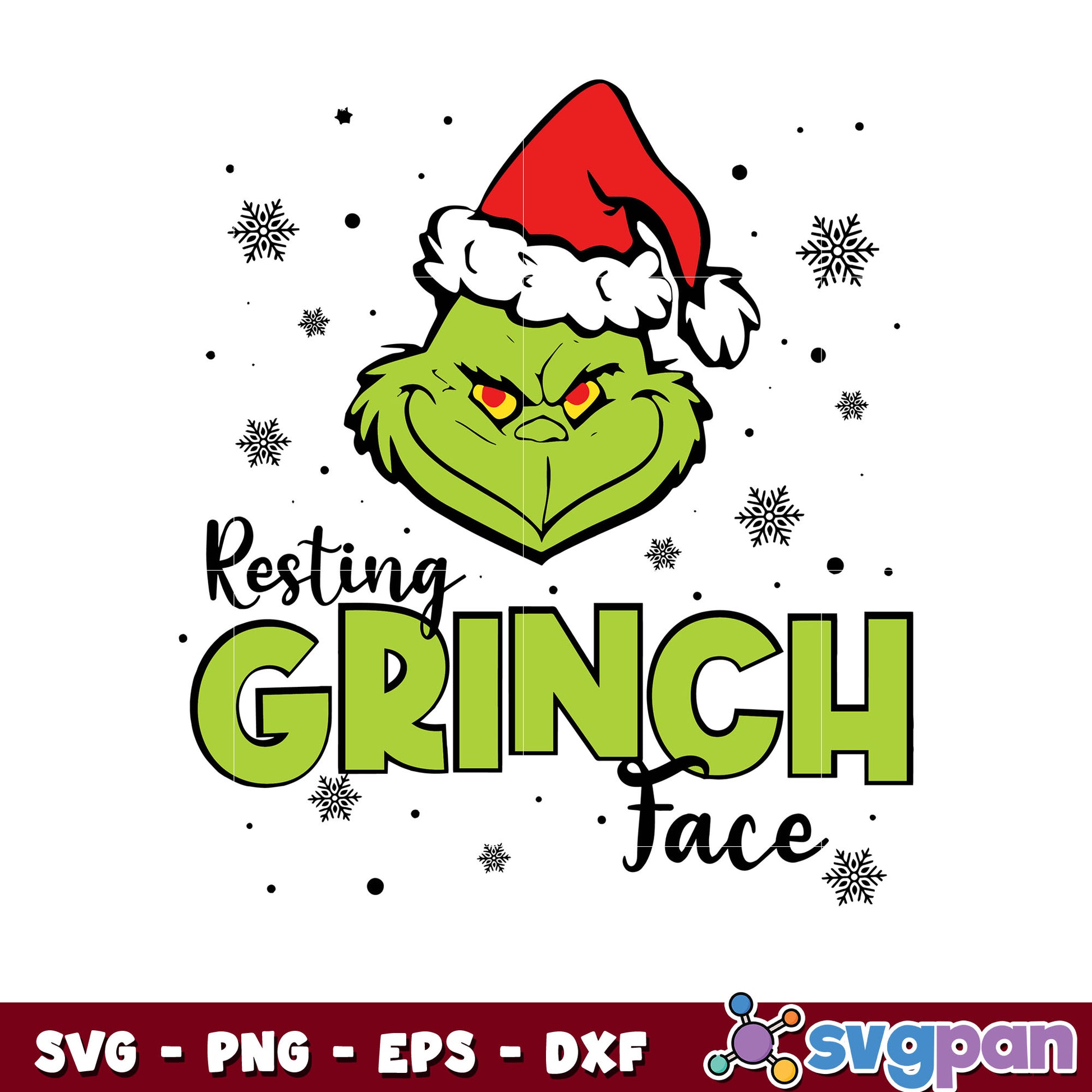 Funny Resting Grinch Face Funny Grinchmas svg, grinch head svg