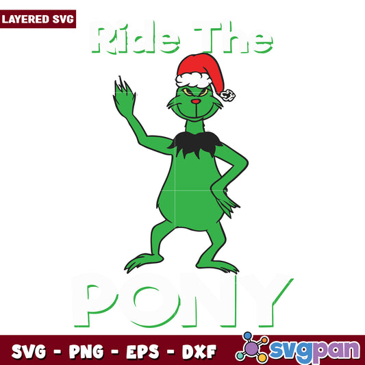 Funny Ride The Pony Christmas Grinch svg, christmas cookies svg, grinch design svg