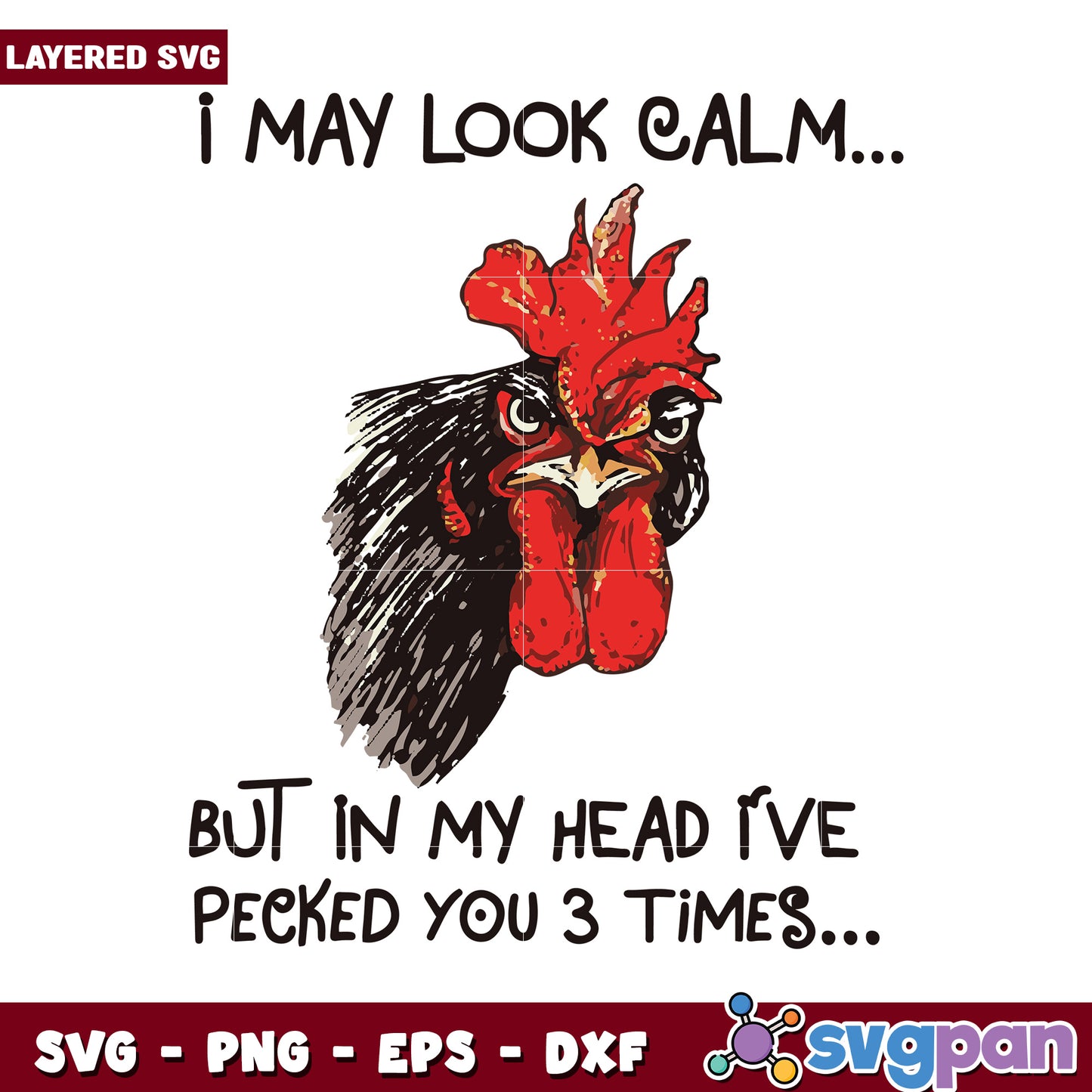 Funny Rooster Graphic for Crafting Projects, Perfect for Gifts