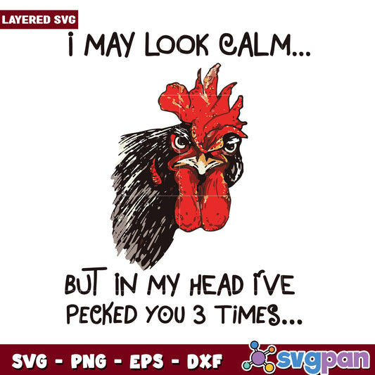 Funny Rooster Graphic for Crafting Projects, Perfect for Gifts