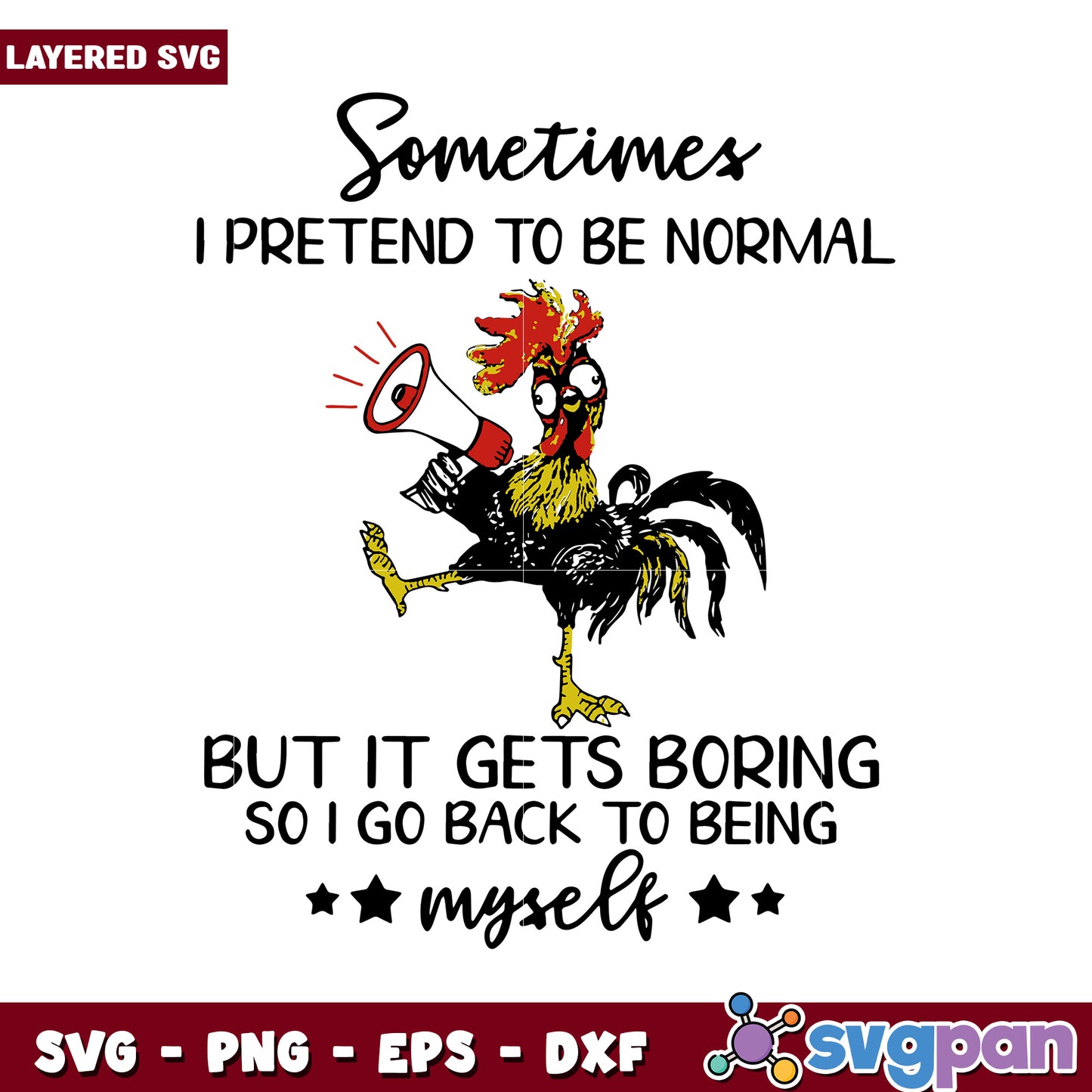 Funny Rooster SVG Design, Perfect for T-shirts and Crafts