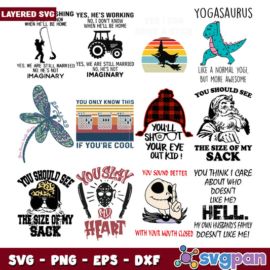 Funny SVG Bundle for DIY Projects and Crafts 