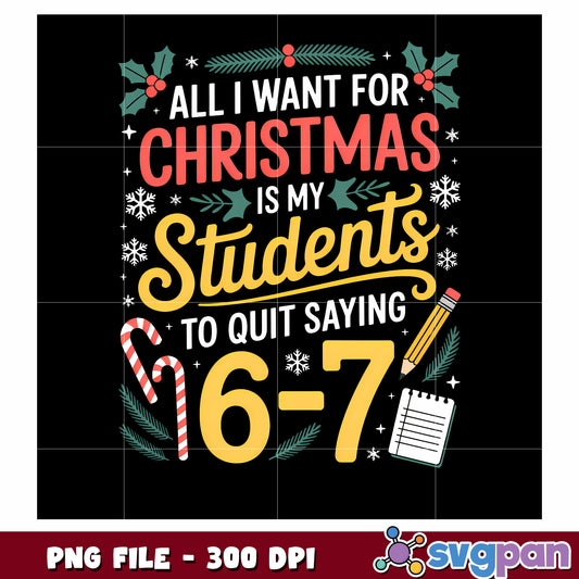 Funny Students Saying 6-7 png, christmas png, christmas tree png