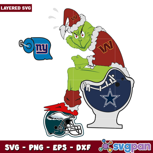 Funny The Grinch Washington Commanders svg, christmas cookies svg, grinch design svg
