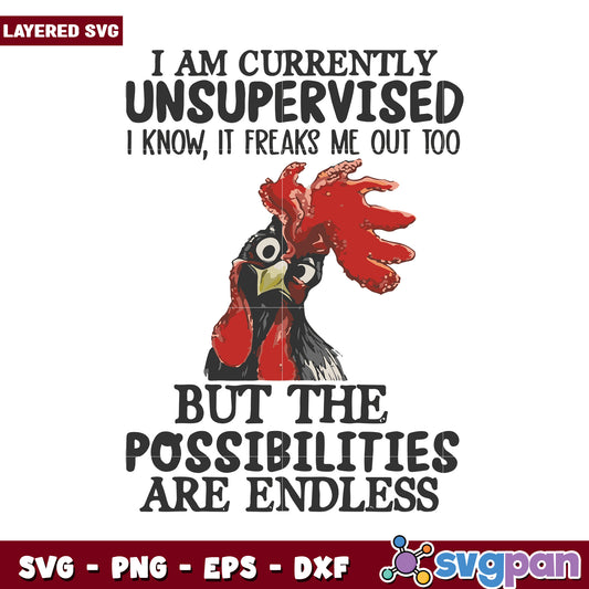 Funny Unsurprised Chicken SVG, Perfect for Creative Projects