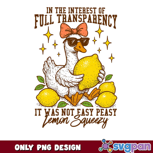 Funny Duck Lemon Squeezy PNG, Sarcastic Quote PNG, Cute Duck PNG