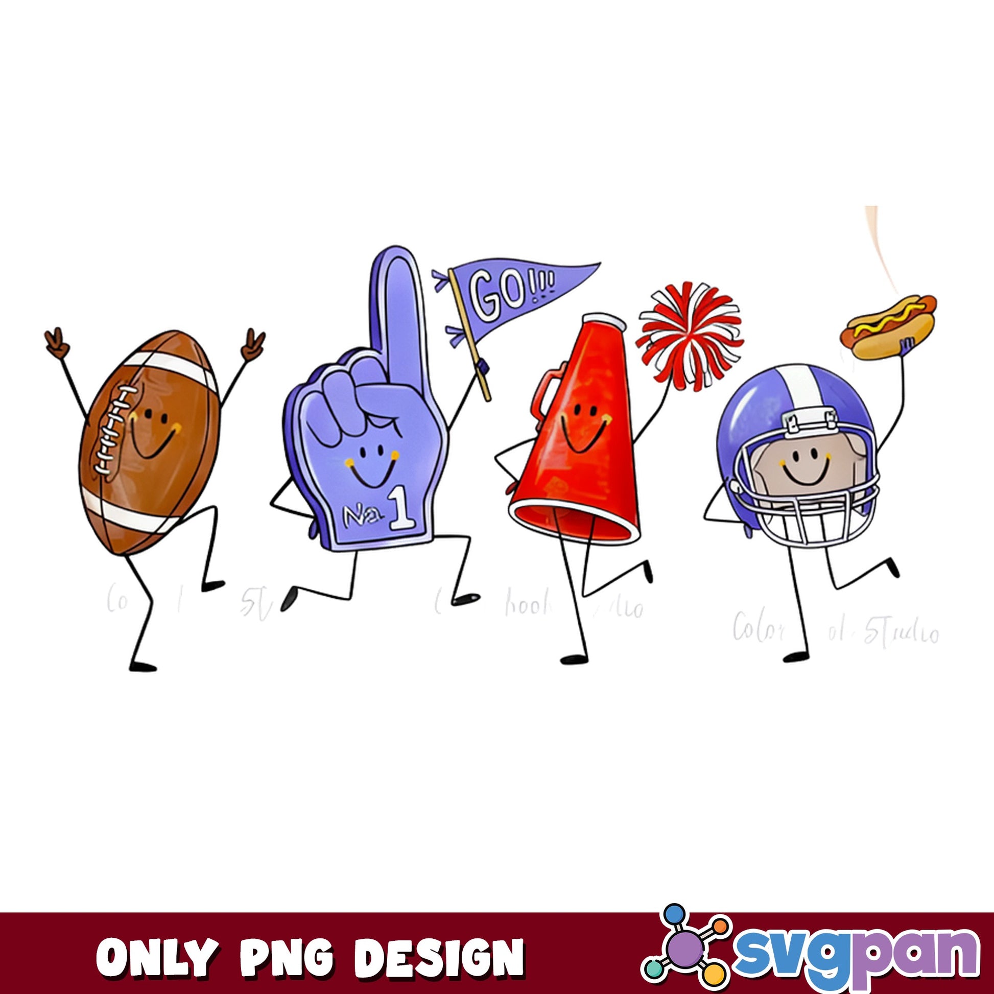 Funny Football Characters PNG, Game Day Clipart PNG, Football Season PNG