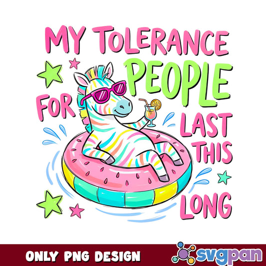 Funny Zebra Summer Pool Float PNG, Sarcastic Quote PNG, Cute Animal PNG