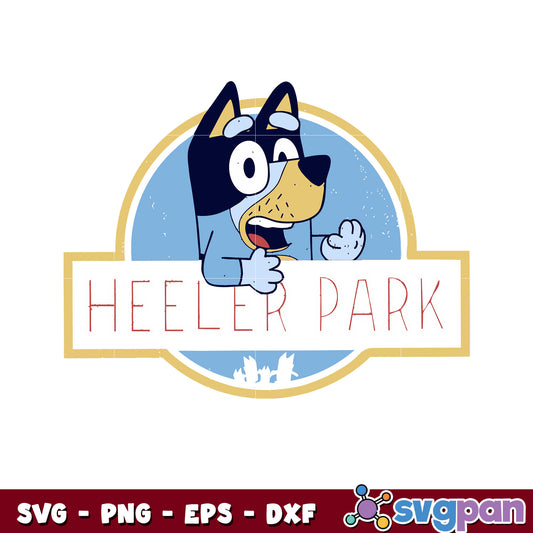 Funny bluey heeler park bandit heeler svg, luey dad​ svg, cartoon svg