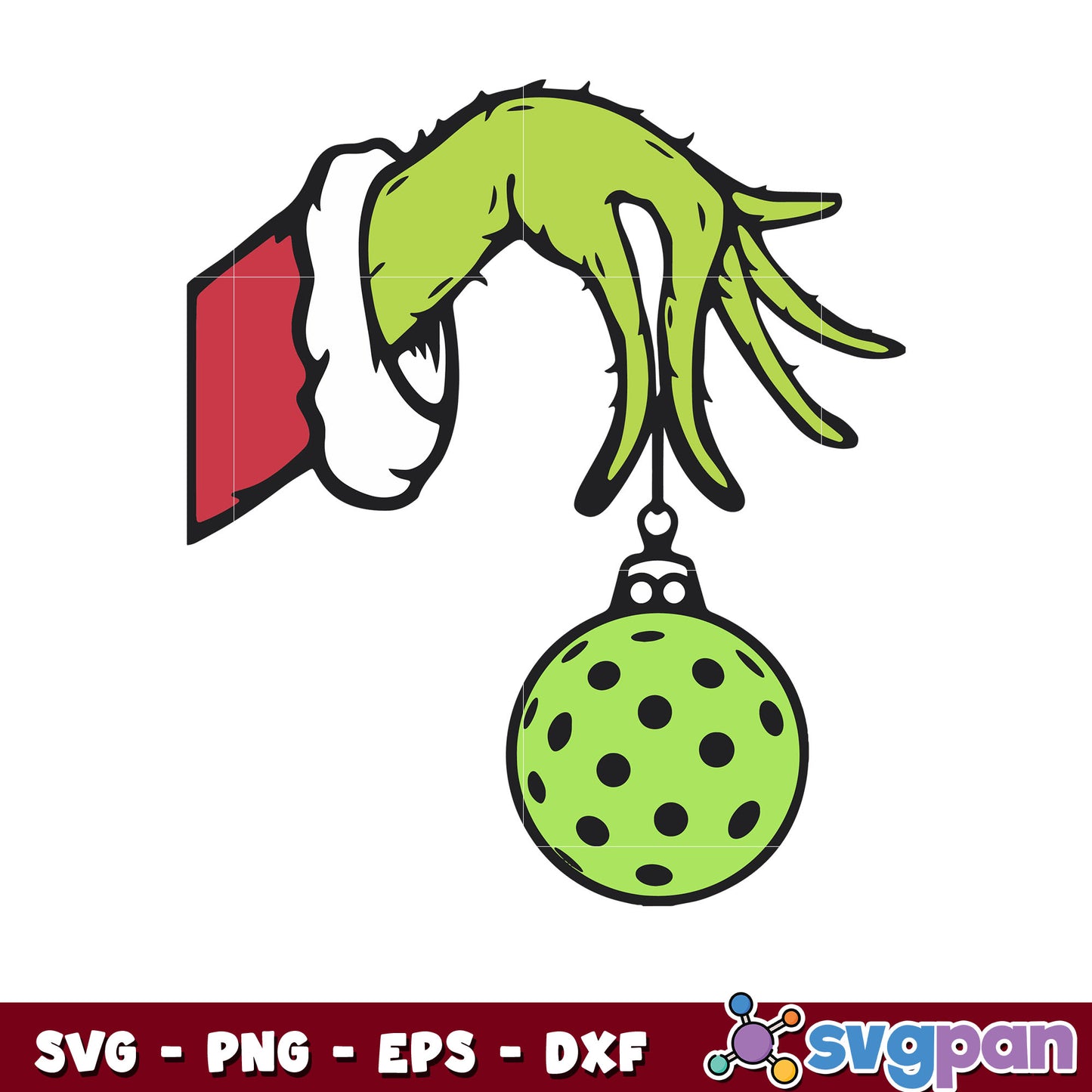 Funny christmas pickleball Grinch hand svg, the grinch svg