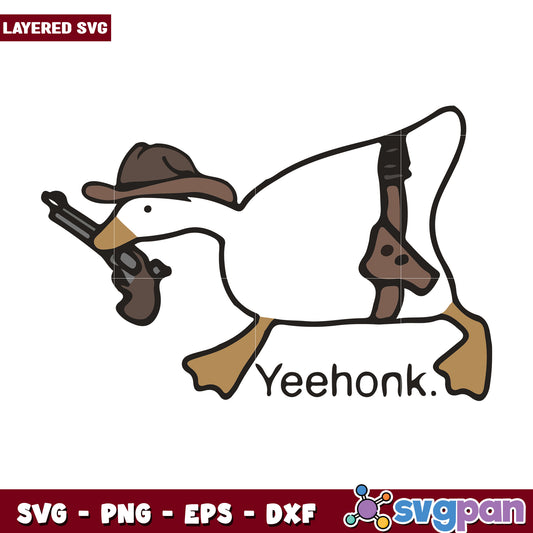 Funny cowboy goose yeehonk svg, funny goose svg, funny memes svg