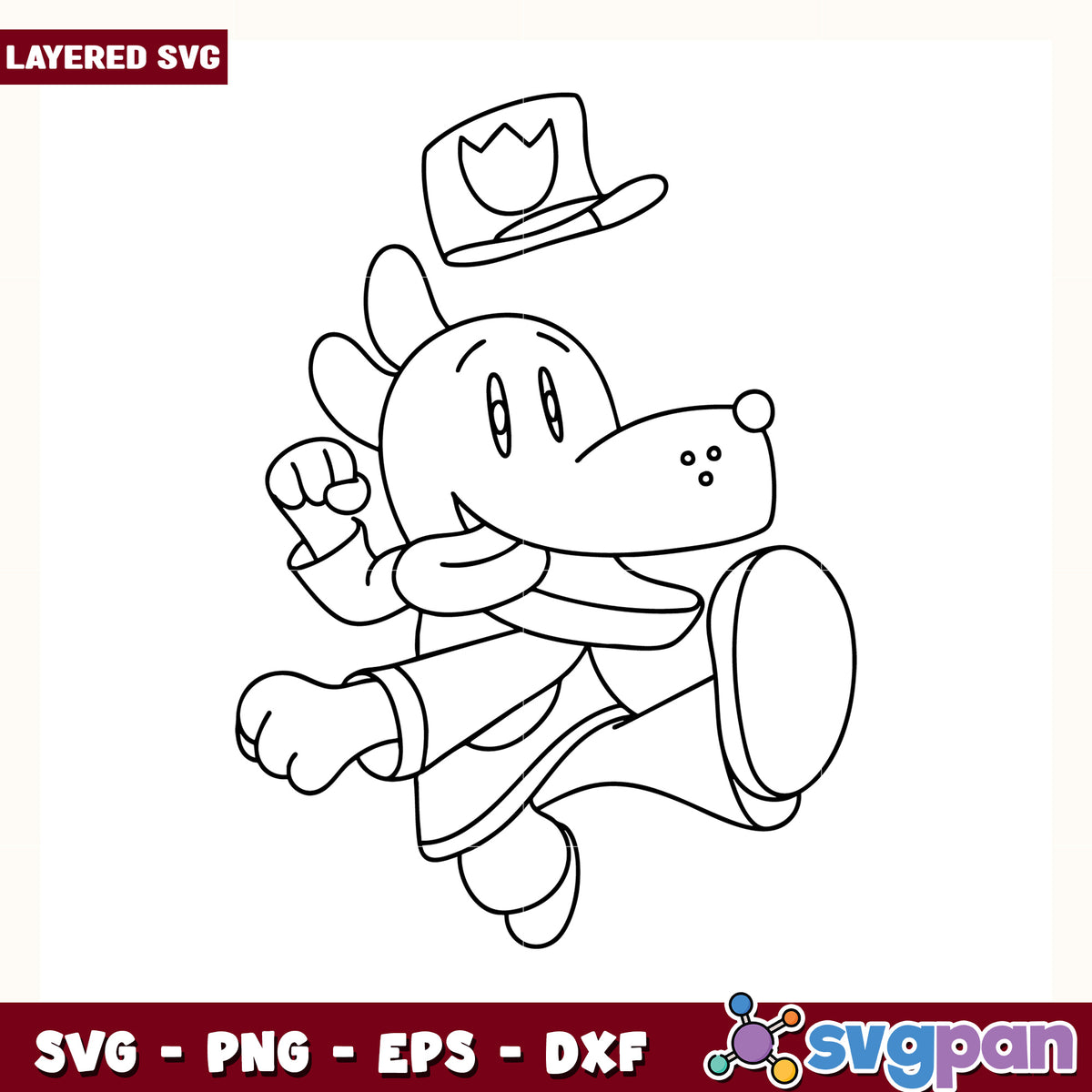 Funny dog man illustration svg, funny comic dog svg, dog man characters svg
